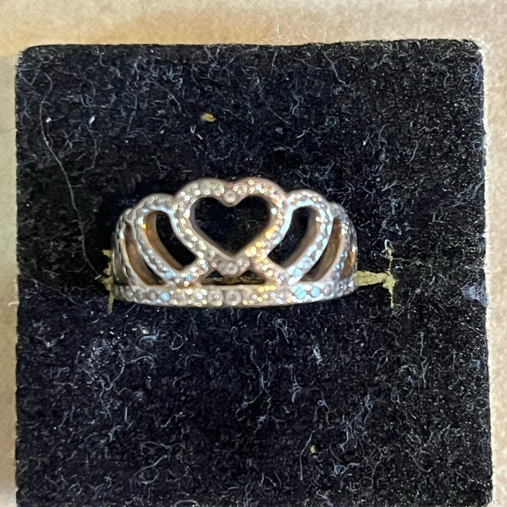Pandora- Silver Heart Crown Ring